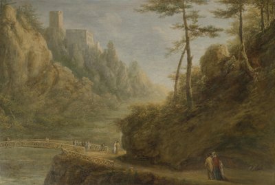 Blick auf Burg Rauhenstein im Helenental von Unknown